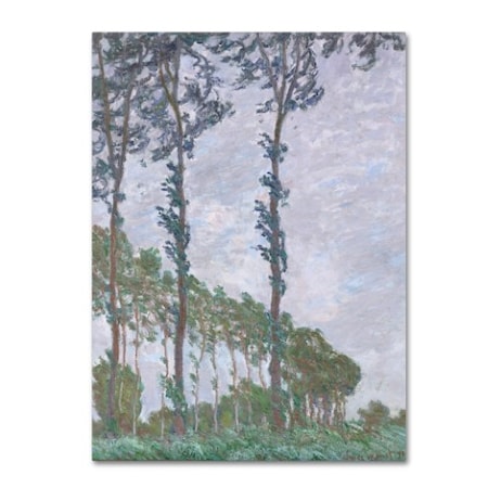 Monet 'Wind Effect Series Of The Poplars' Canvas Art,35x47